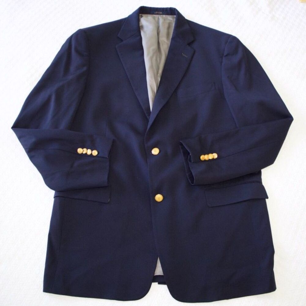 Gold Hart Schaffner Max Sportcoat Gold Buttons 44L
